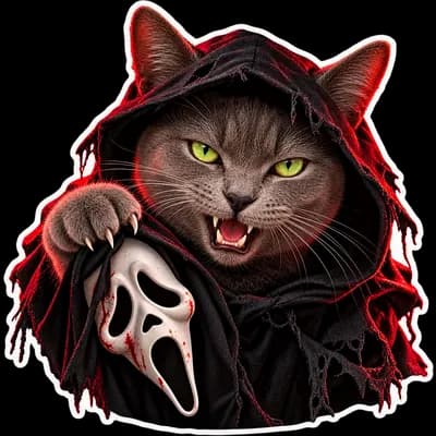 Chuky con su disfraz de Halloween